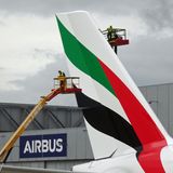 Emirates Airbus A380 Heck