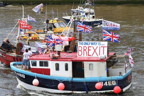 Boote werben für Brexit