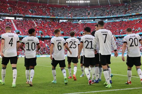 Die Nationalmannschaft beim letzten EM-Spiel gegen Portugal in München