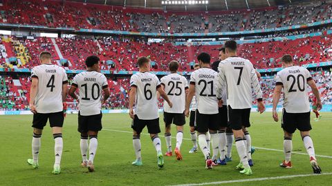 Die Nationalmannschaft beim letzten EM-Spiel gegen Portugal in München