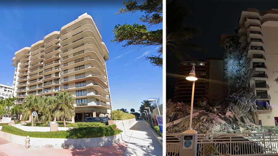 Miami Beach Mehrstöckiges Gebäude nahe Miami Beach teilweise eingestürzt