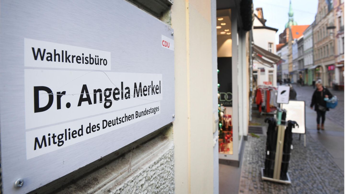 Das Gebäude in Stralsund, in dem sich das Wahlkreisbüro von Angela Merkel befindet