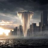 Die Stützen vermitteln die Illusion eines Wasserfalls.