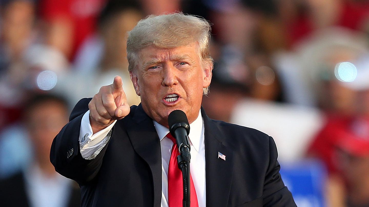 Donald Trump auf einem Messegelände im US-Bundesstaat Ohio