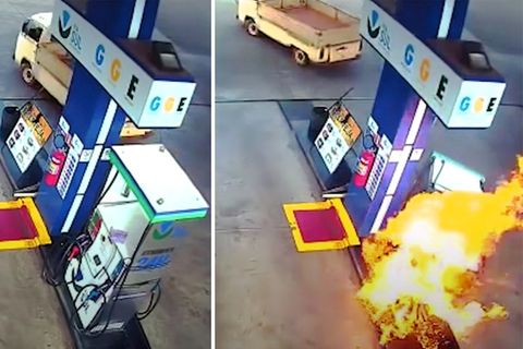 Risiko Zapfsäule: Autofahrer vergisst beim Tanken Zapfpistole im Wagen