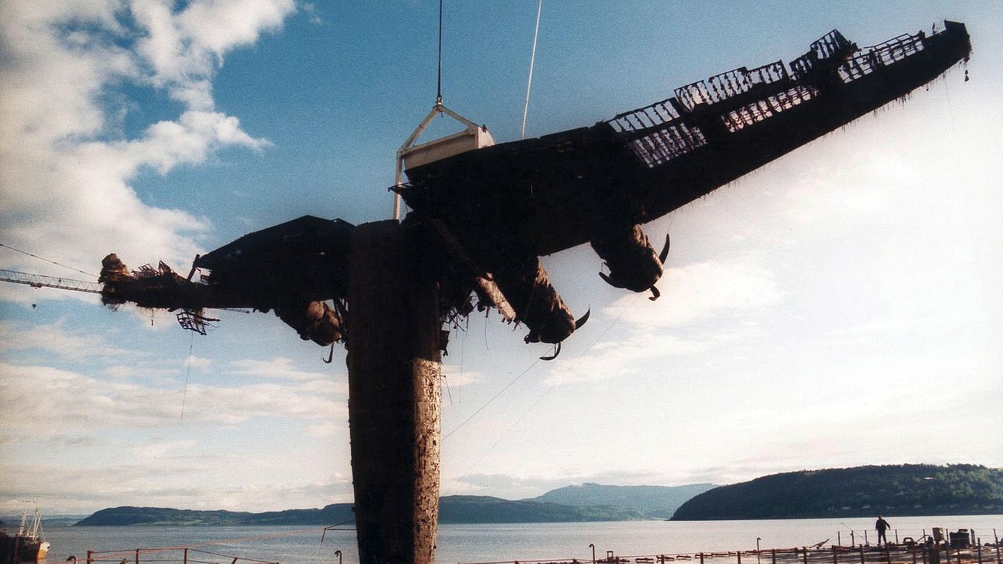 Bergung der Fw 200 aus dem Trondheimfjord