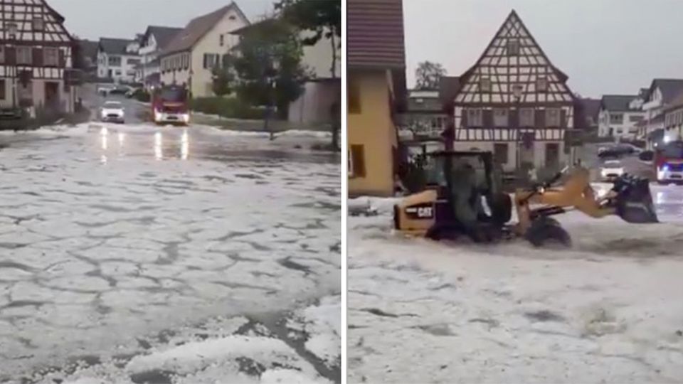 Augenzeugen-Videos zeigen heftige Unwetter-Folgen Augenzeugen-Videos zeigen heftige Unwetter-Folgen