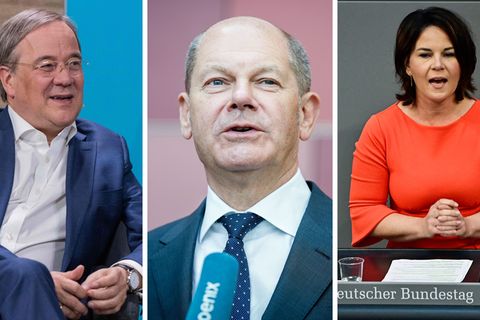 Die Spitzenkandidaten Armin Laschet (Union), Olaf Scholz (SPD) und Annalena Baerbock (Grüne)