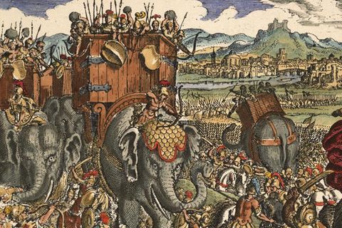 Pyrrhus konfrontierte die Römer erstmals mit Kriegselefanten.