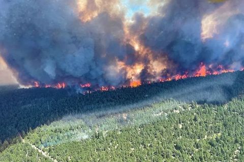 Blick auf das Sparks Lake Wildfire unweit von Lytton