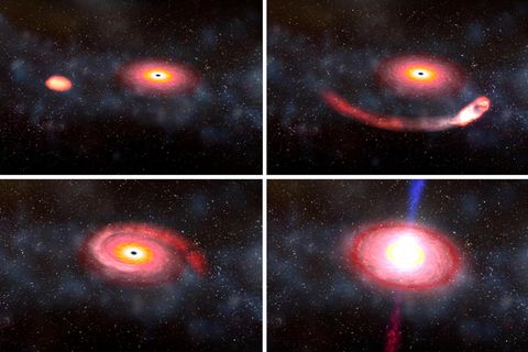 Ein schwarzes Loch verschluckt einen Neutronenstern