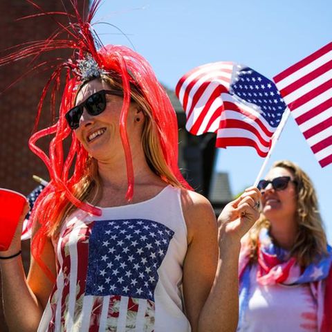 Amerikaner in Nationalfarben