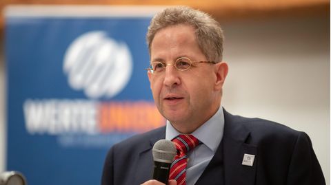 Hans-Georg Maaßen (CDU), Ex-Verfassungsschutzpräsident, bei einer Wahlkampfveranstaltung in Thüringen