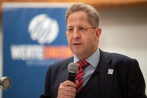 Hans-Georg Maaßen (CDU), Ex-Verfassungsschutzpräsident, bei einer Wahlkampfveranstaltung in Thüringen