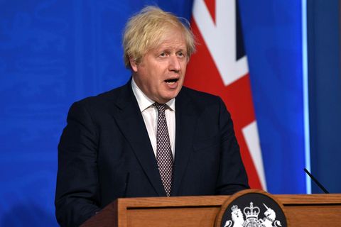 Boris Johnson bei einer Pressekonferenz