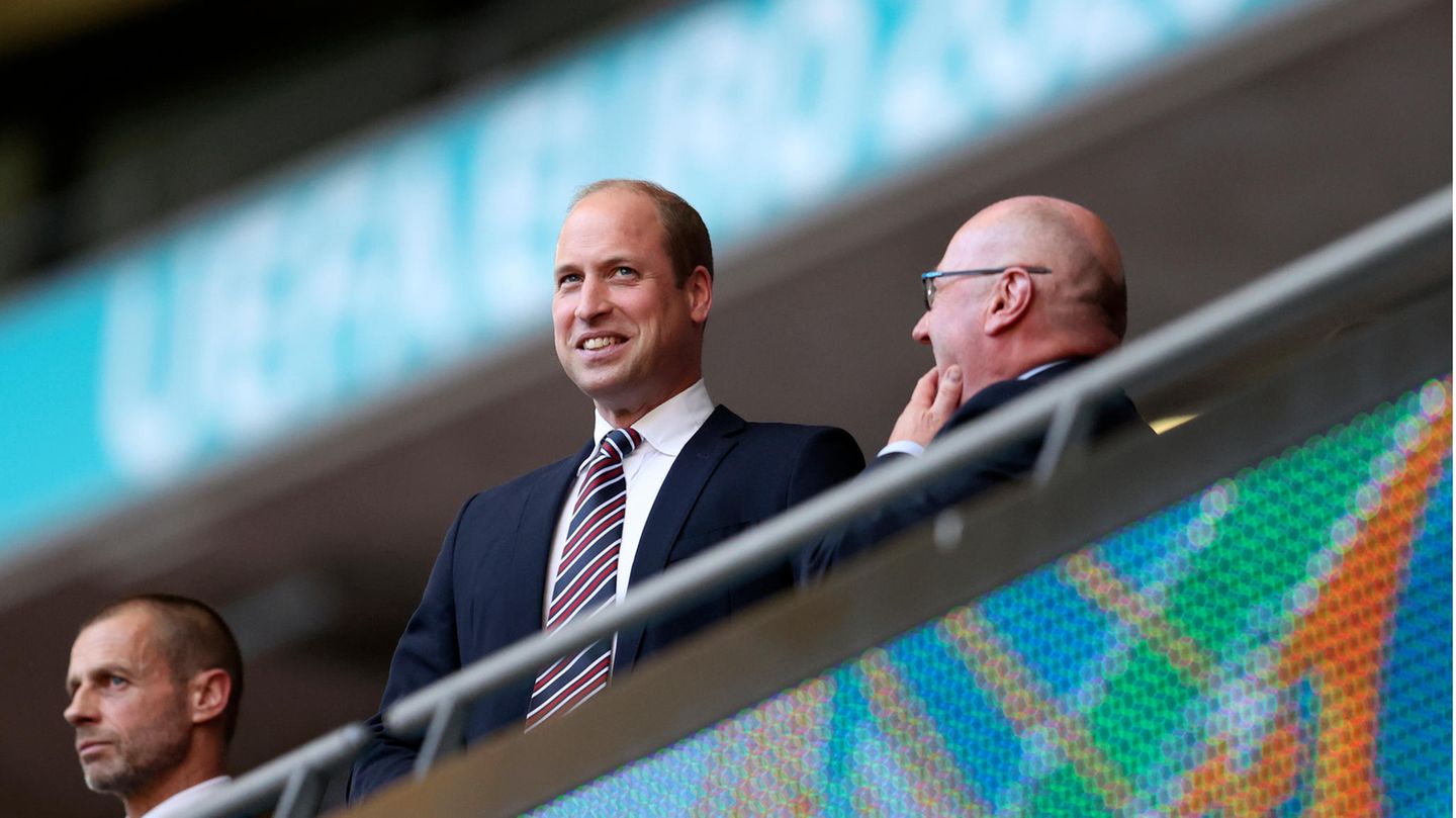 England fan: Prince William is looking forward to the historic European Championship final in his own country