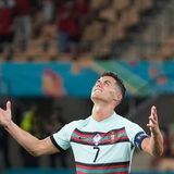 Portugals Cristiano Ronaldo reagiert nach der Niederlage gegen Belgien