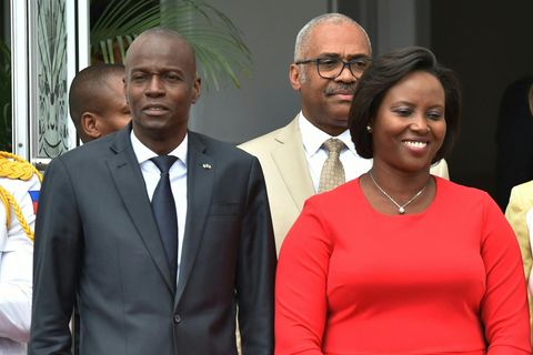 Haitis Präsident Jovenel Moïse (l.) und Ehefrau Martine Moïse