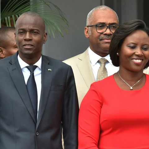 Haitis Präsident Jovenel Moïse (l.) und Ehefrau Martine Moïse