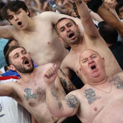 Englische Fans im Stadion