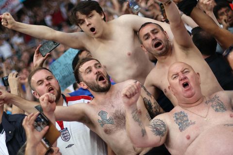 Englische Fans im Stadion