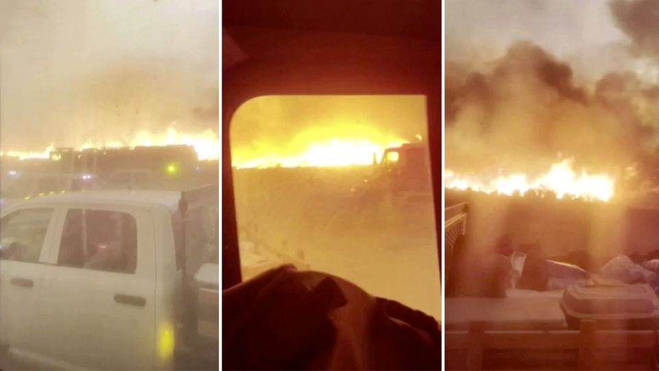 Rekordtemperaturen in den USA: Waldbrand umzingelt Häuser: Augenzeugen filmen ihre Flucht vor dem Feuer