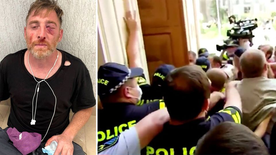 Proteste in Georgien: Nach Tod eines Kameramannes: Journalisten und Opposition versuchen Parlament zu stürmen