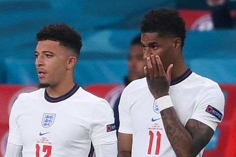 Jadon Sancho (l.) und Marcus Rashford haben beide ihren Elfmeter im EM-Finale verschossen
