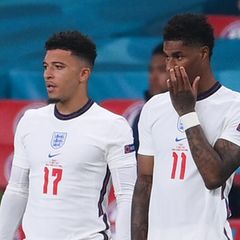 Jadon Sancho (l.) und Marcus Rashford haben beide ihren Elfmeter im EM-Finale verschossen