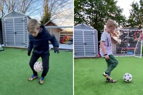 Elfjähriger beeindruckt mit unglaublichen Fußballtricks