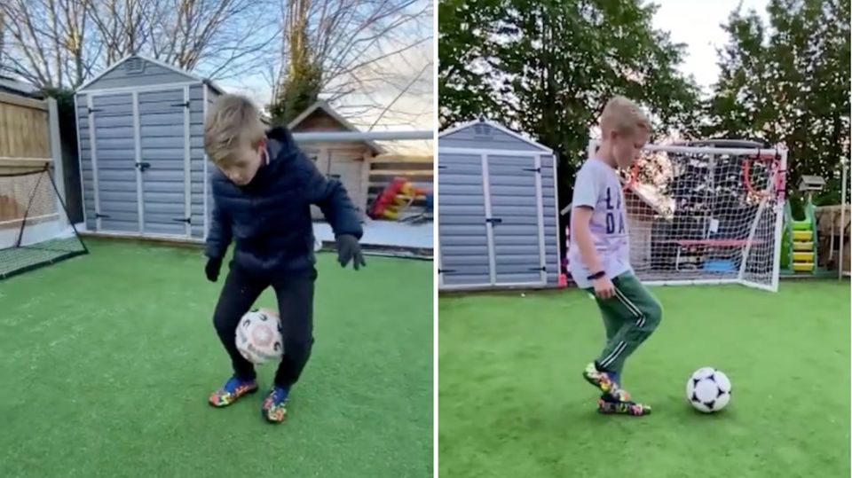 Eleven-year-old impresses with incredible football tricks