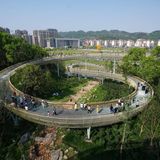 Skywalk im Wanli District von Nanchang
