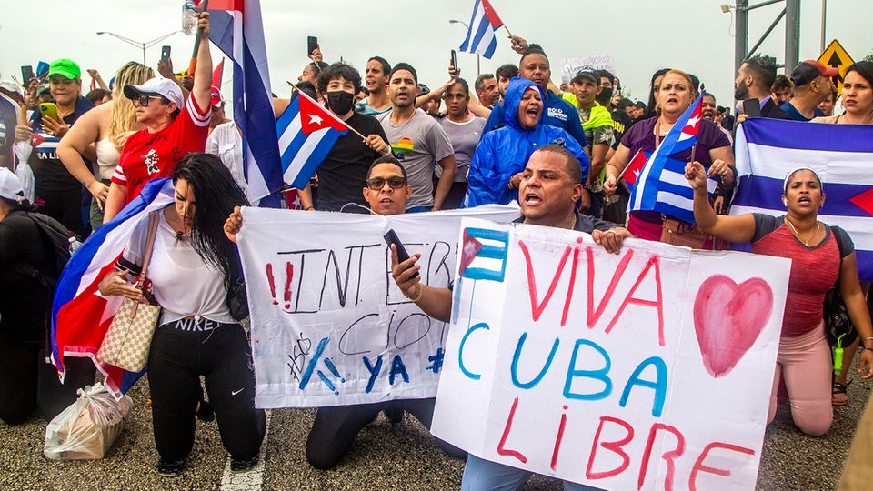 Kuba USA Proteste in den USA als Unterstützung für Kuba