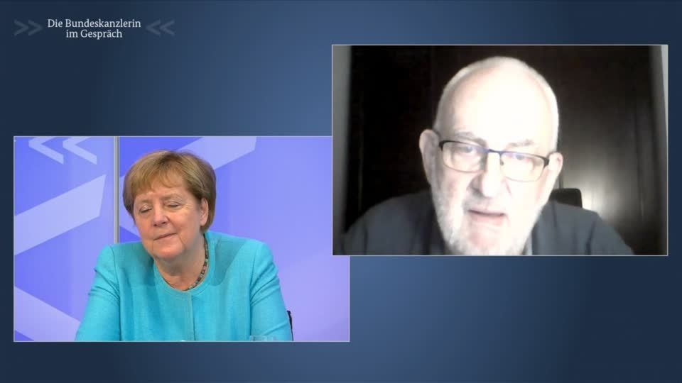 Video: Leichte Ermüdungserscheinungen? Merkel im virtuellen Bürger-Dialog