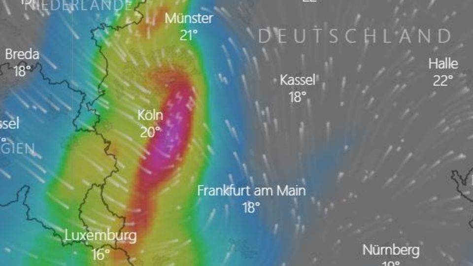 Starkregen in Deutschland: Unwetter wüten immer noch – auf dieser Karte sehen Sie die Entwicklung live
