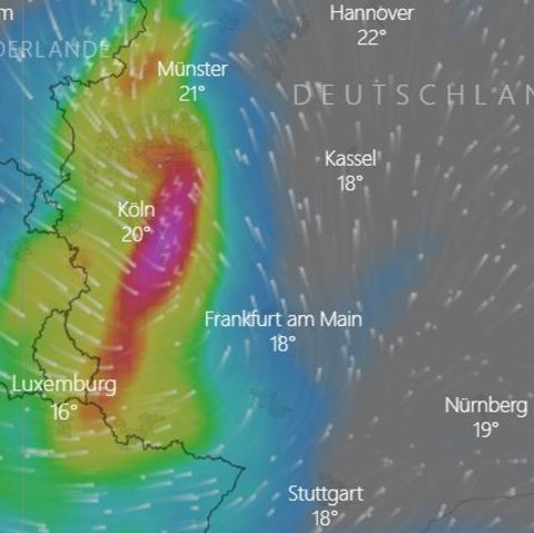 Starkregen in Deutschland: Unwetter wüten immer noch – auf dieser Karte sehen Sie die Entwicklung live