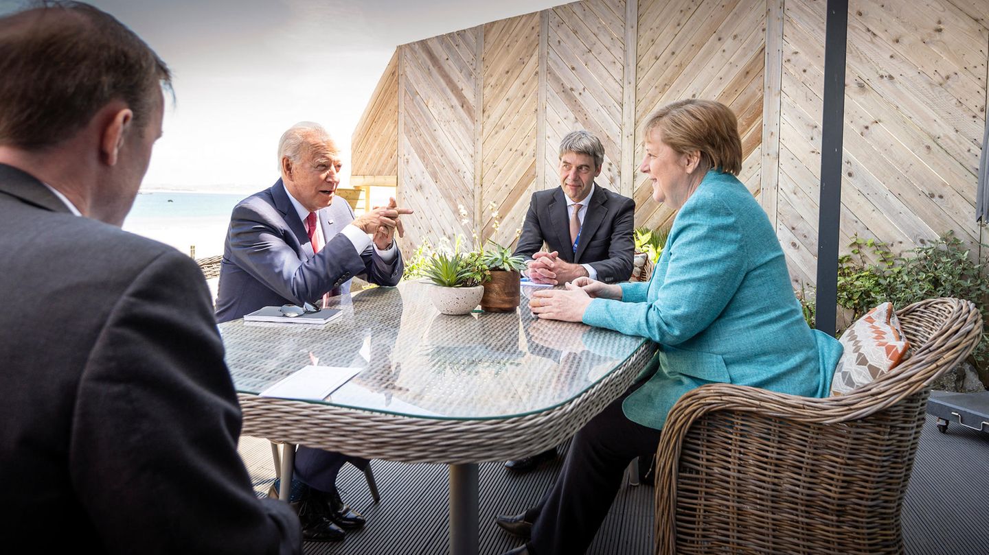 Angela Merkel und Joe Biden in Cornwall Angela Merkel und Joe Biden in Cornwall