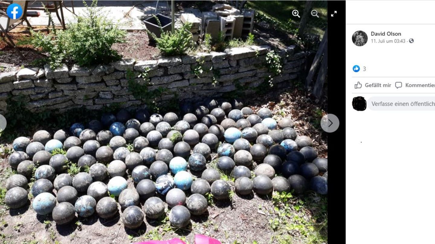 158 bolas de boliche enterradas en el jardín: el hombre hace un extraño descubrimiento