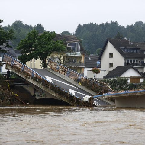 Eingestürzte Brücke im Landkreis Ahrweiler