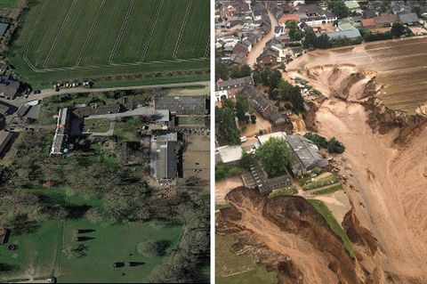 Erftstadt vor und nach der Flutkatastrophe