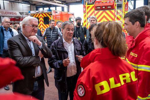 Steinmeier und Laschet in Erftstadt