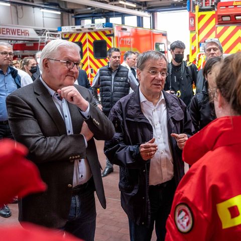 Steinmeier und Laschet in Erftstadt