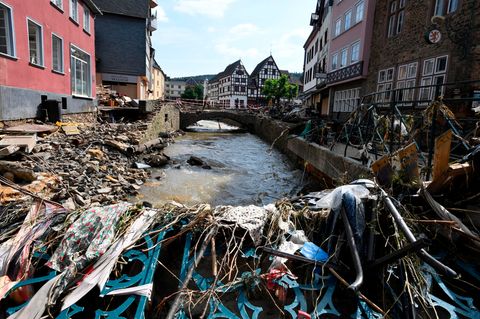 Blick in das zerstörte Bad Münstereifel