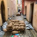 Hochwasser Passau Sandsäcke