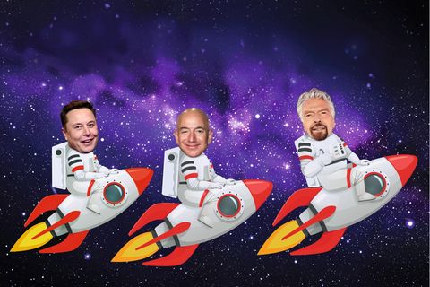 Elon Musk, Jeff Bezos und Richard Branson