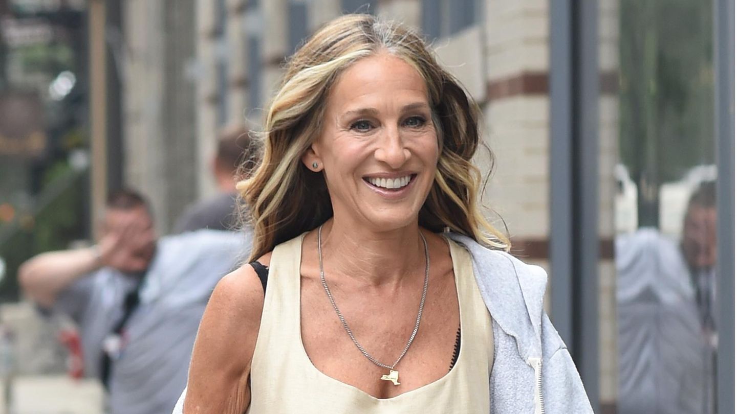 Sarah Jessica Parker beim Dreh für die "Sex and the City"-Serie