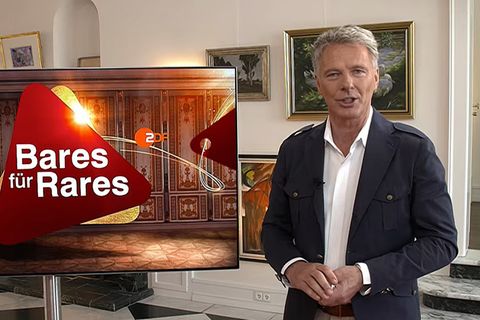 Jörg Pilawa bei den Dreharbeiten zu Bares für Rares auf Schloss Johannisberg im Rheingau