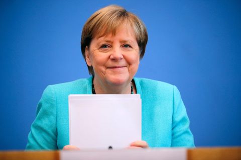 Bundeskanzlerin Angela Merkel während ihrer letzten Sommer-Pressekonferenz