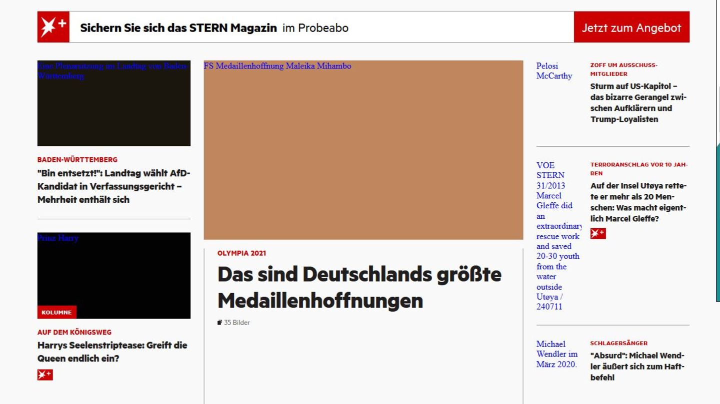 stern Ausfall Seite