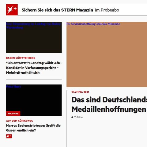 stern Ausfall Seite